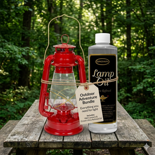 21st Century Hurricane Lantern Assorted 12" & Crown Lamp Oil Emergency Bundle