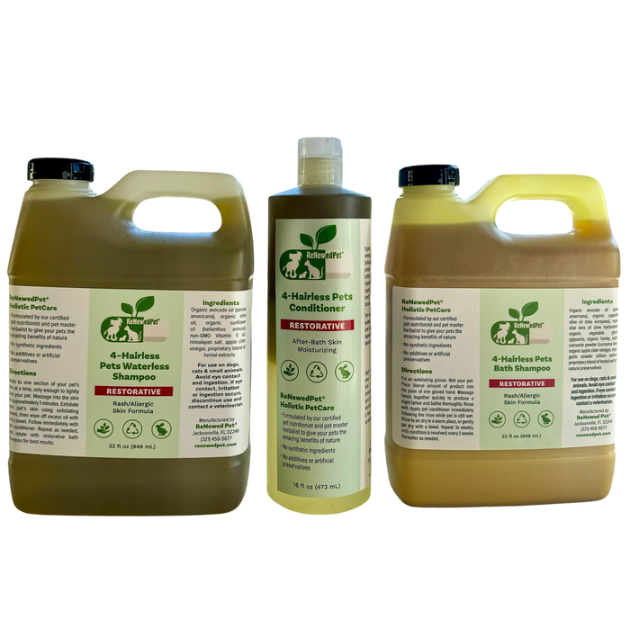4 Hairless Pets Restorative Shampoo & Waterless Conditioner