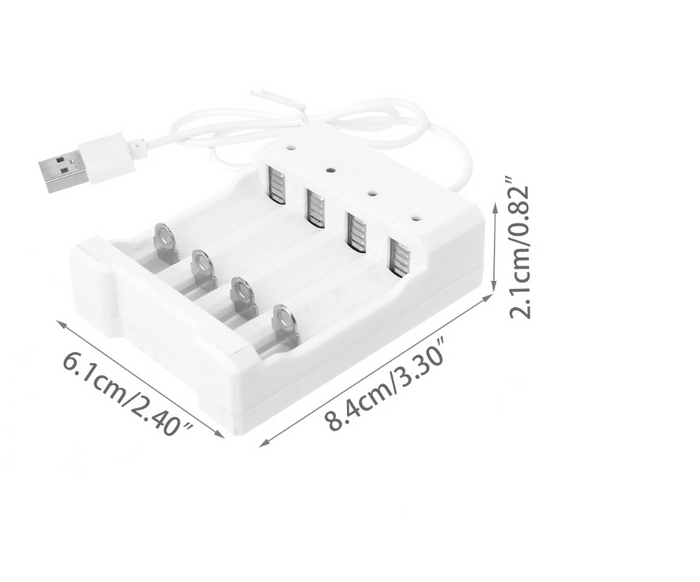 4-Slot USB Charger for 1.2V Rechargeable Batteries