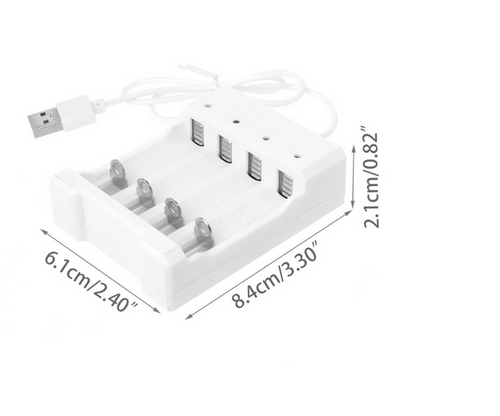 4-Slot USB Charger for 1.2V Rechargeable Batteries