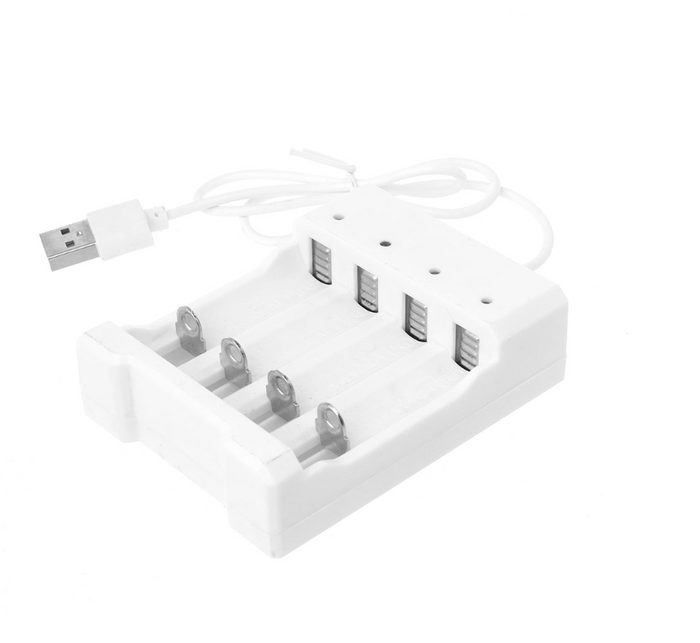 4-Slot USB Charger for 1.2V Rechargeable Batteries