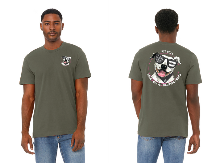 front and back view of 2025 Pit Bull Awareness Shirt by LIX Pet Wellness