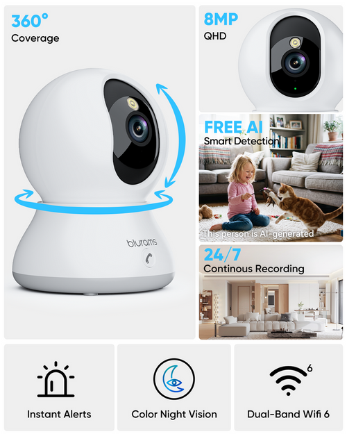 8MP Indoor Camera with Phone App