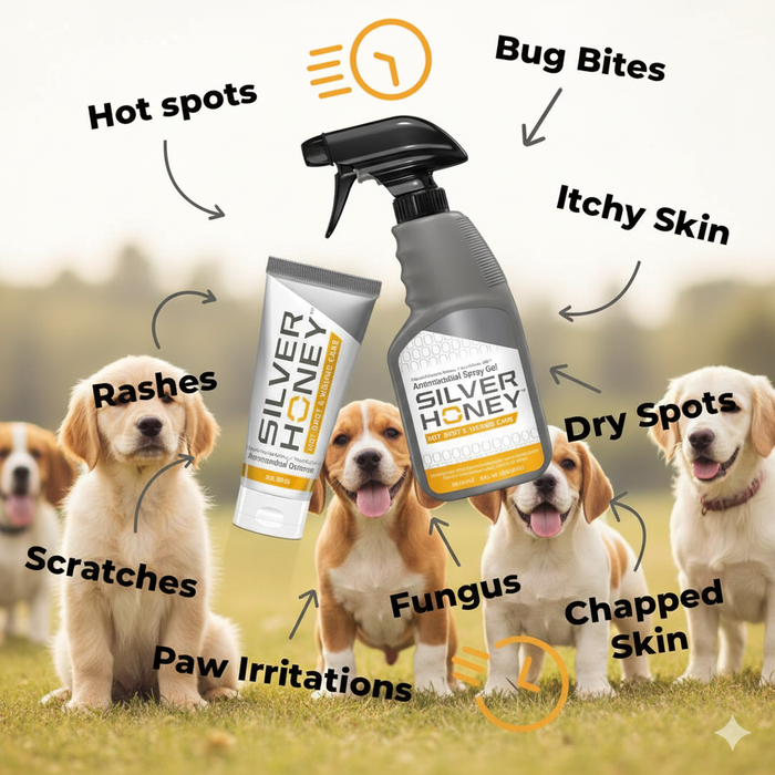 Absorbine Silver Honey Hot Spot & Wound Pet Care Spray Gel Antibiotic-Free 8 oz. 3-Pack
