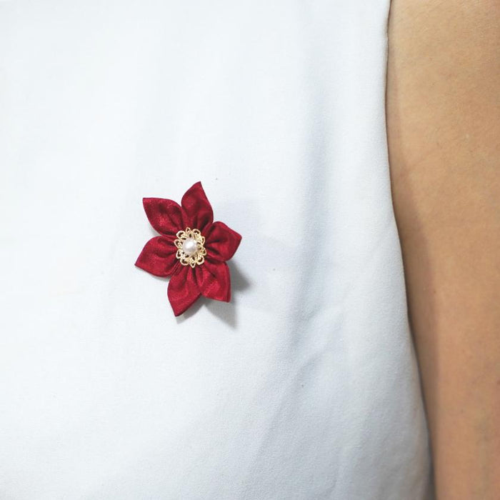 [ACCESSORY 4 PIECES] AKANE (ROUND BROOCHES, HEXAGONAL BROOCHES, HAIR CLIPS, HAIR ELASTICS ) | TSUMAMI KANZASHI