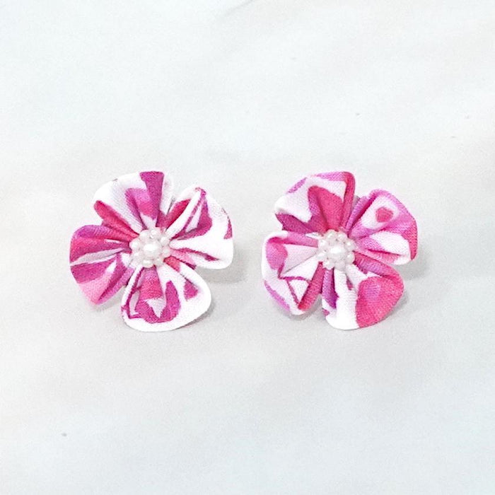[ACCESSORY 4 PIECES] LIBERTY PRINT (ROUND BROOCHES, 4-PETAL FLOWER BROOCHES, EARRINGS, PENDANTS) | TSUMAMI KANZASHI