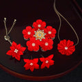[ACCESSORY 4 PIECES] SCARLET (BROOCHES, CHAIN BRACELETS, EARRINGS, PENDANTS) | TSUMAMI KANZASHI