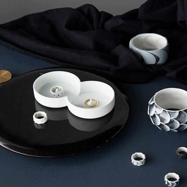 [ACCESSORY] SASKIA DIEZ DRAKE RING NO.2 (WHITE MATTE) | 2016/ | IMARI-ARITA WARES