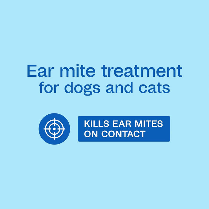 Adams Ear Mite Treatment for Dogs & Cats 0.5oz Kills Mites Fast Soothes Pet Ear 2PCK