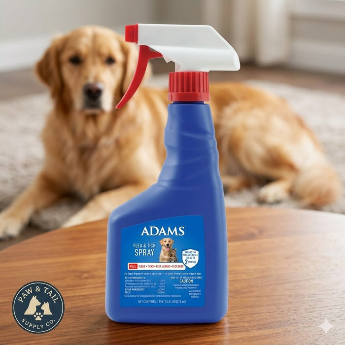 Adams Flea & Tick Spray for Dogs & Cats 16 oz Kills Fleas Eggs Larvae Ticks 2-Pack