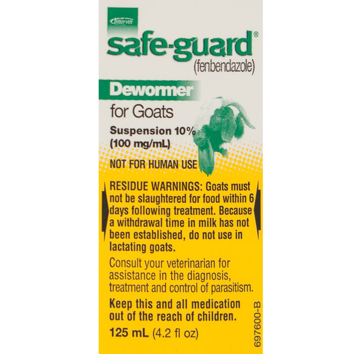 Adult Safe-Guard Goat Wormer Fenbendazole 125ml 2-pack