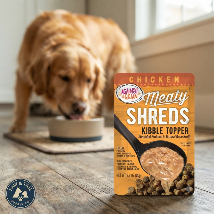 Against the Grain Chicken Meaty Shreds Dog Food Topper 2.8 oz 3-Pack