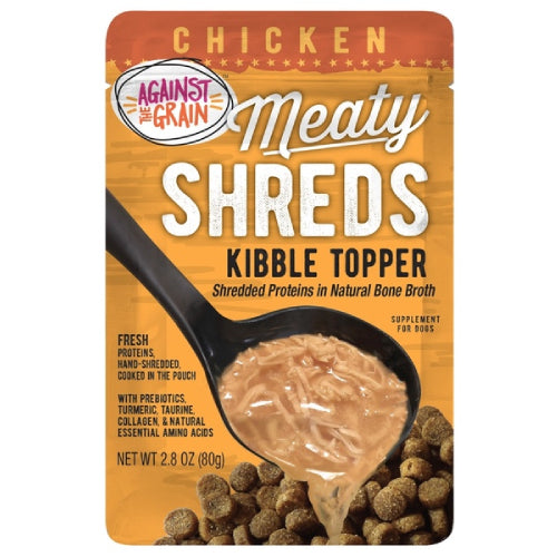Against the Grain Chicken Meaty Shreds Dog Food Topper 2.8 oz 3-Pack
