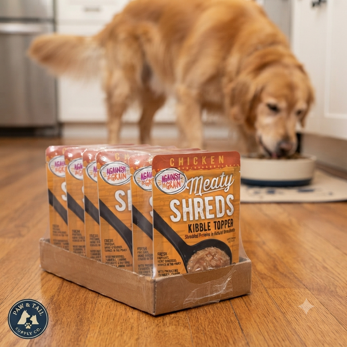 Against the Grain Chicken Meaty Shreds Dog Food Topper 2.8 oz 6-Pack