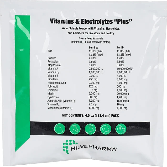 AgriLabs Vitamins & Electrolytes Plus for Cattle Swine Horses Poultry Animals 4 oz.