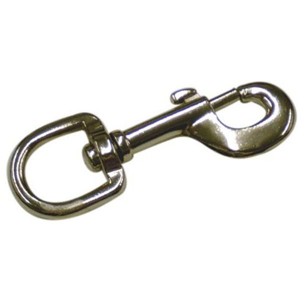 Aimee Imports Bolt Snap Clip Round Eye Nickel Heavy Duty Hook 3-1/2" 3-Pack