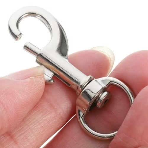 Aimee Imports Bolt Snap Clip Round Eye Nickel Heavy Duty Hook 3-1/2" 3-Pack