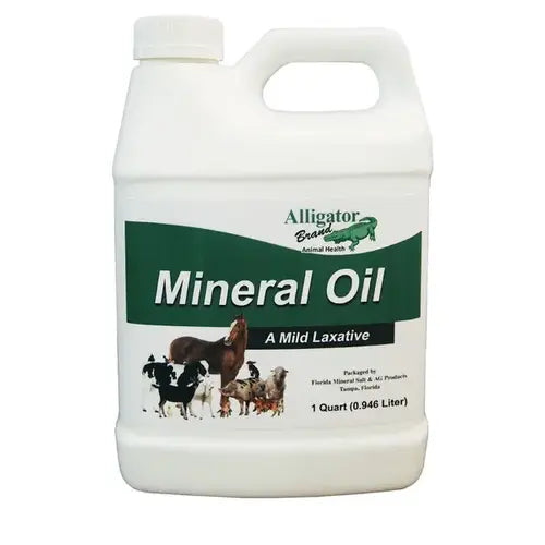 Alligator Brand Mineral Oil for Horses Livestock Dogs & Cats Digestive Support 1 Quart