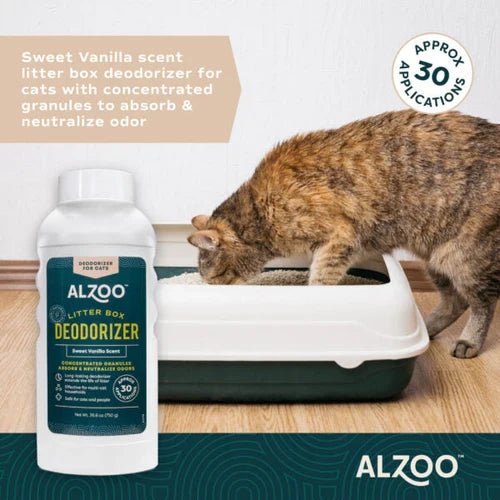 Alzoo Cat Litter Deodorizer Fragrant Sweet Vanilla Granules 26.6 oz. 2-Pack