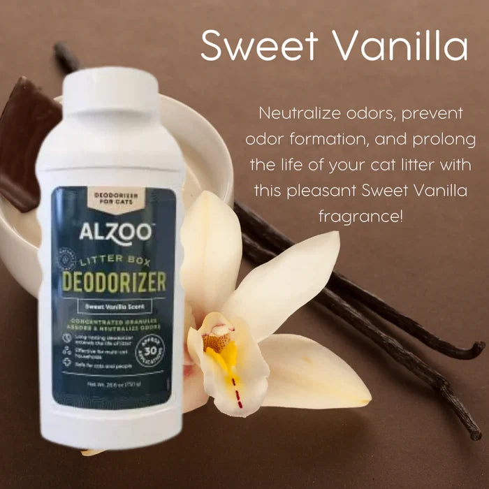Alzoo Cat Litter Deodorizer Fragrant Sweet Vanilla Granules 26.6 oz. 2-Pack