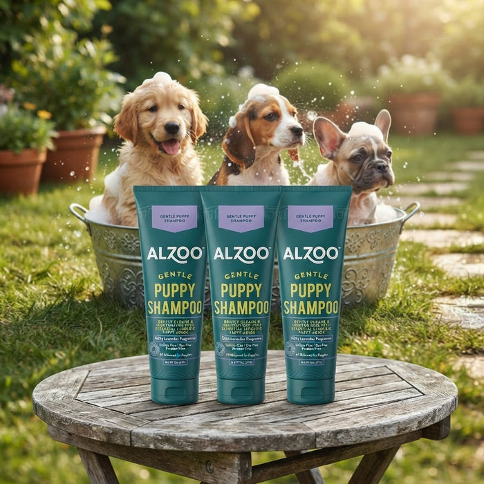 Alzoo Gentle Puppy Shampoo Plant-Based Sensitive Skin Eco-Friendly 8 oz. 3-Pack