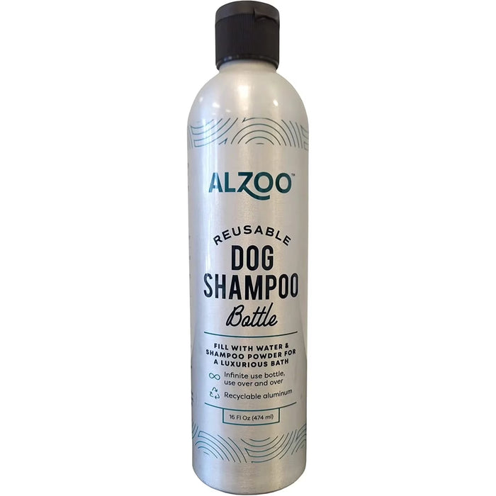 ALZOO Reusable Dog Shampoo Bottle & Vanilla Powder Shampoo Bundle Set