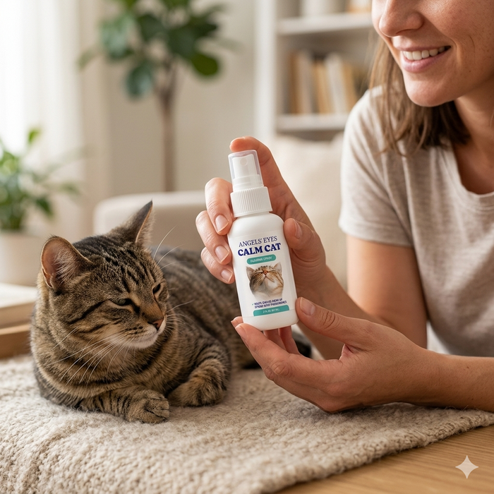 Angels' Eyes Calm Cat Calming Spray 2 fl oz. Pheromone Spray for Cats Stress Relief