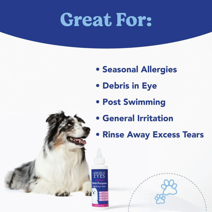 Angels' Eyes Sterile Eye Wash for Dogs & Cats Multi Purpose Eye Cleaner 4 oz.