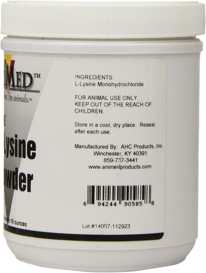 AniMed Pure L-Lysine Powder Horse Feed Supplement 16 oz.