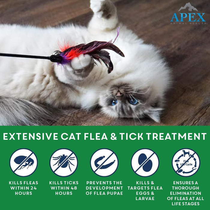 Apex Plus Flea & Tick Treatment for Cats 1.5lbs+ 3 Month Supply Waterproof EPA