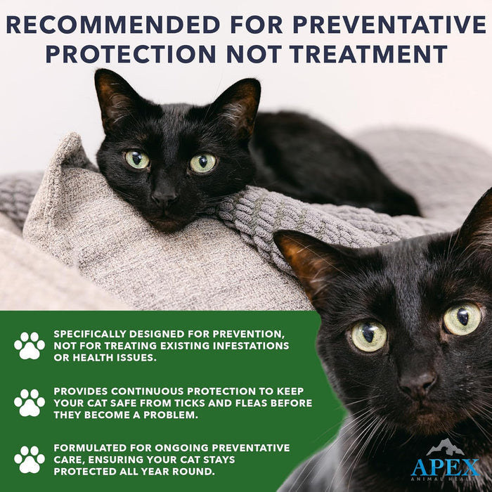 Apex Plus Flea & Tick Treatment for Cats 1.5lbs+ 3 Month Supply Waterproof EPA
