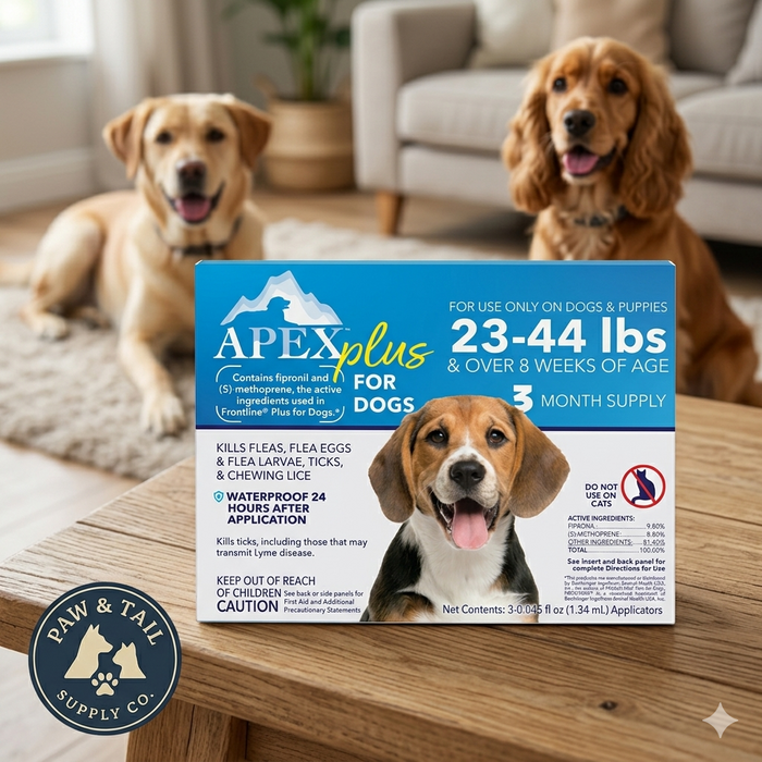 Apex Plus Flea & Tick Treatment for Medium Dogs 23-44 lbs 3-Month Supply