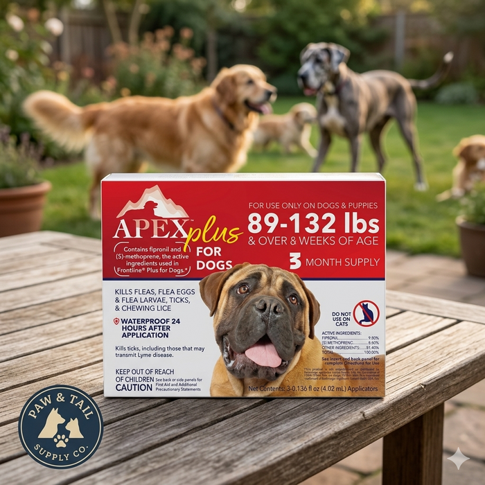 Apex Plus Flea & Tick Treatment for XLarge Dogs 89-132 lbs 3-Month Supply