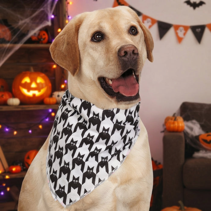 Aria Halloween Bat Houndstooth Dog Bandana One Size Pet Accessory 4-Pack