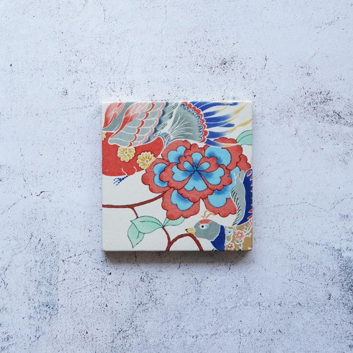 [ART PANEL, DISH] KEMONODE CERAMIC TILE NO.3 | MORPHOSHERE | KYOTO YUZEN DYEING