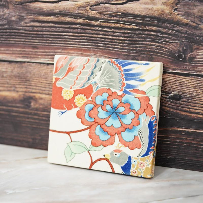 [ART PANEL, DISH] KEMONODE CERAMIC TILE NO.3 | MORPHOSHERE | KYOTO YUZEN DYEING