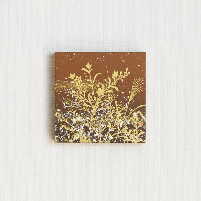 [ARTPANEL] AUTUMN AKI-KUSA (AUTUMN FLOWERS) BROWN S | GOLD AND SILVER DECORATIVE WORK| IPPINSHU