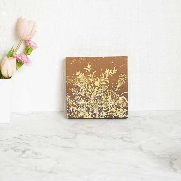 [ARTPANEL] AUTUMN AKI-KUSA (AUTUMN FLOWERS) BROWN S | GOLD AND SILVER DECORATIVE WORK| IPPINSHU
