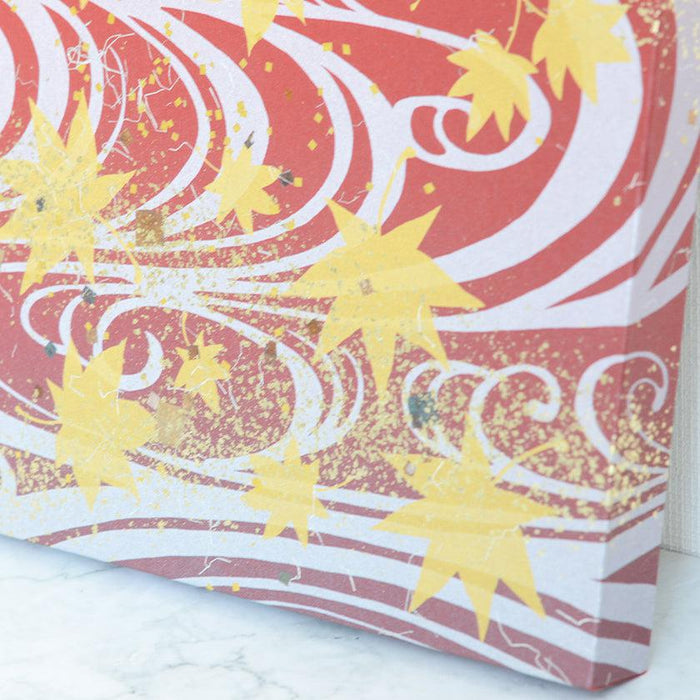 [ARTPANEL] AUTUMN TATSUTA-GAWA (RIVER AND MAPLE) RED L | GOLD AND SILVER DECORATIVE WORK| IPPINSHU
