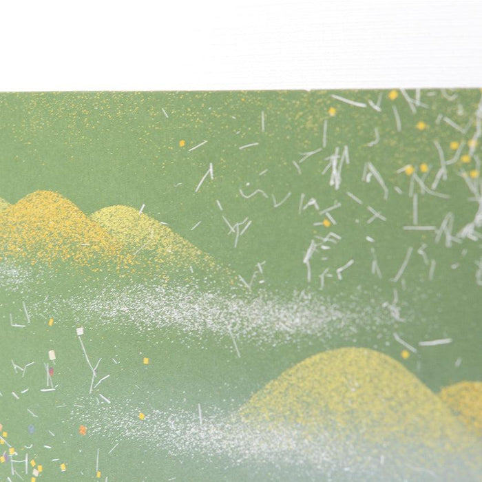 [ARTPANEL] SUMMER KIN-YAMA (GOLD MINE) GREEN L | GOLD AND SILVER DECORATIVE WORK| IPPINSHU