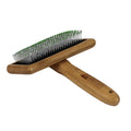 Bamboo Groom Soft Slicker Brush Stainless Steel Pins & Comfort Tips- Large