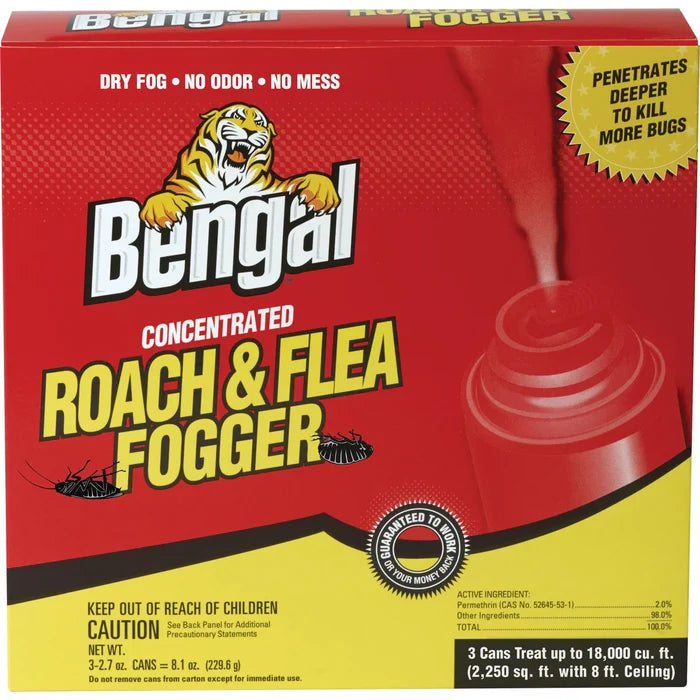 Bengal Roach and Flea Indoor Fogger, 3-2.7 oz. Cans