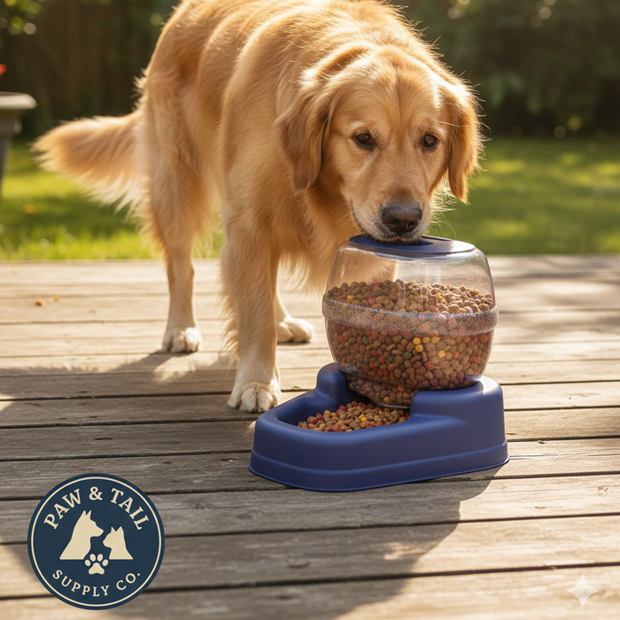 Bergan Petite Gourmet Pet Feeder Small Blue Auto Dispenser 6lb BPA Free