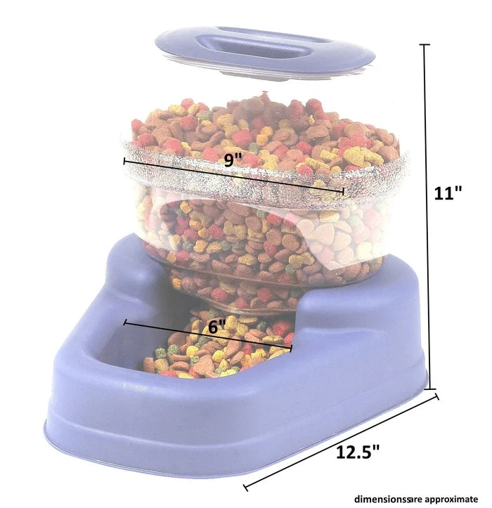 Bergan Petite Gourmet Pet Feeder Small Blue Auto Dispenser 6lb BPA Free