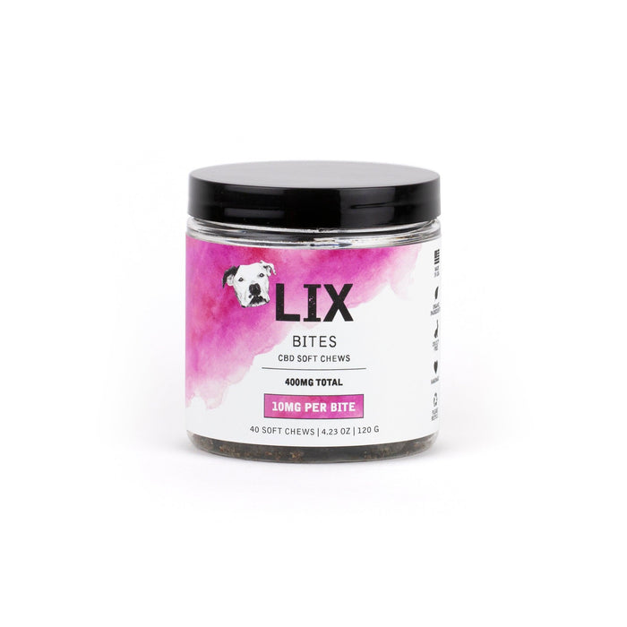 LIX BITES 10mg CBD soft chews for dogs supporting anxiety, mobility and inflammation balance