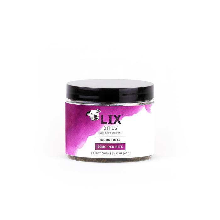 LIX BITES 20mg daily wellness CBD soft chews for dogs supporting inflammation balance and mobility