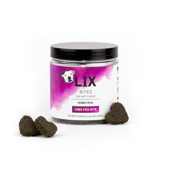 LIX BITES 20mg CBD soft chews for dogs supporting anxiety, mobility and inflammation balance
