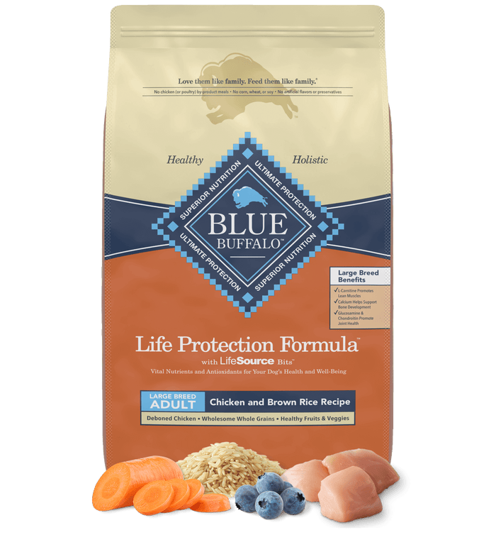 Blue Buffalo Chicken Adult Dry Food Dog Large Breed Brown Rice