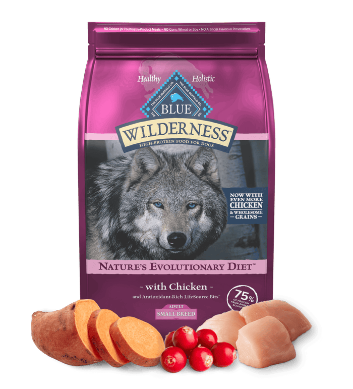 Blue Buffalo Chicken Adult Dry Food Dog Wilderness Small Breed Wholesome Grains