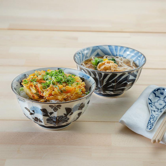 [BOWL SETS] ANTIQUE DYED PICTURE MULTI-PURPOSE PAIR | HASAMI WARES| SAIKAI TOKI